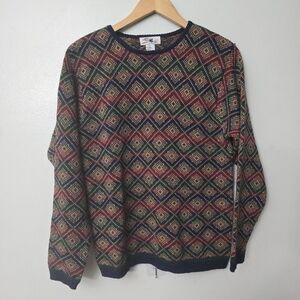 Vintage 80s SML Sport Sweater Womens Large Retro All Over Pattern